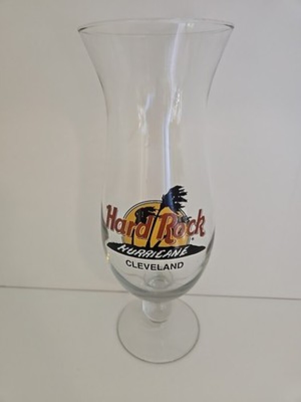 Hard Rock Cafe Cleveland Hurricane Glass Souvenir Collectible Rare 9.25”